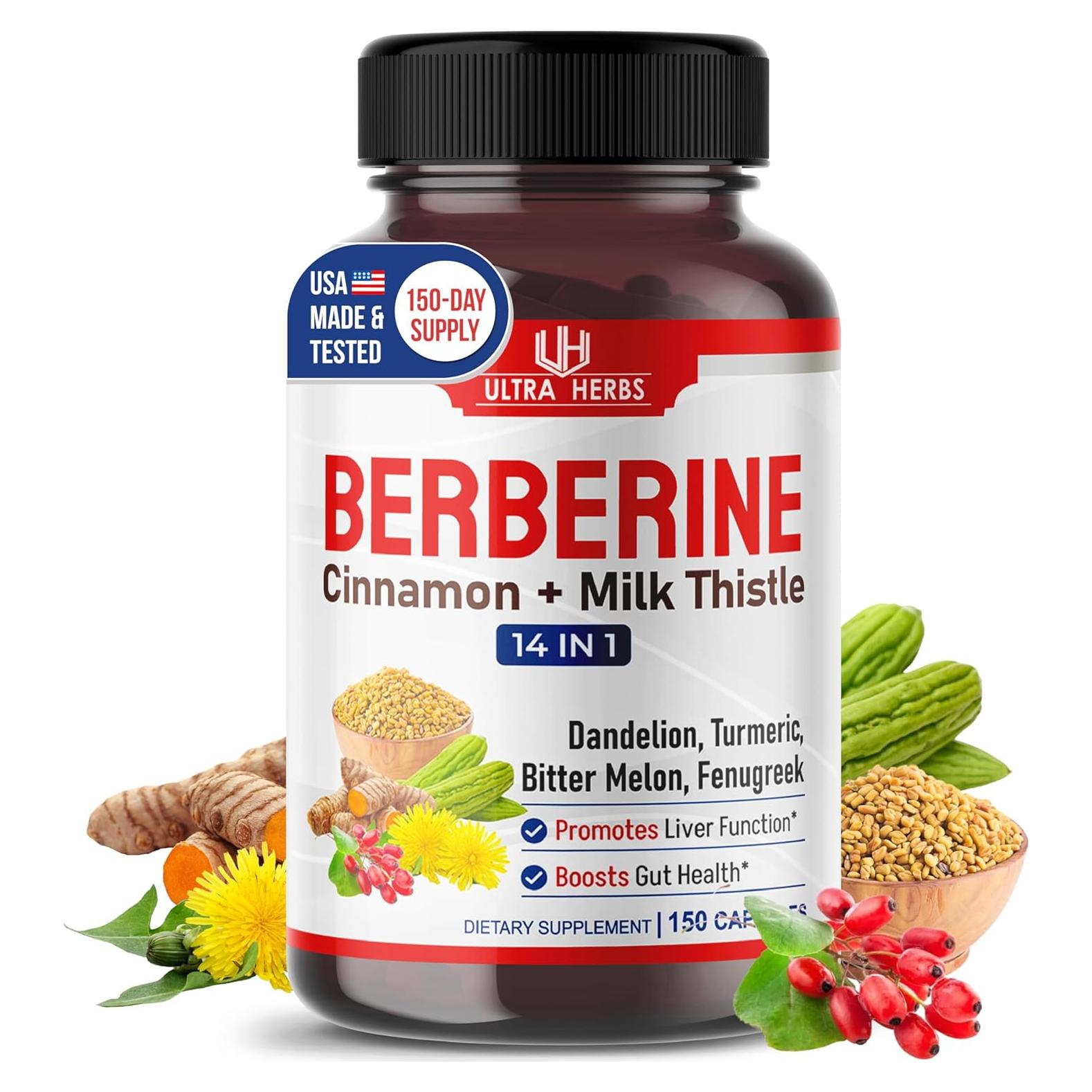 Berberina Premium Ultra Herbs 150 Cápsulas - Salud Hepática y Digestiva