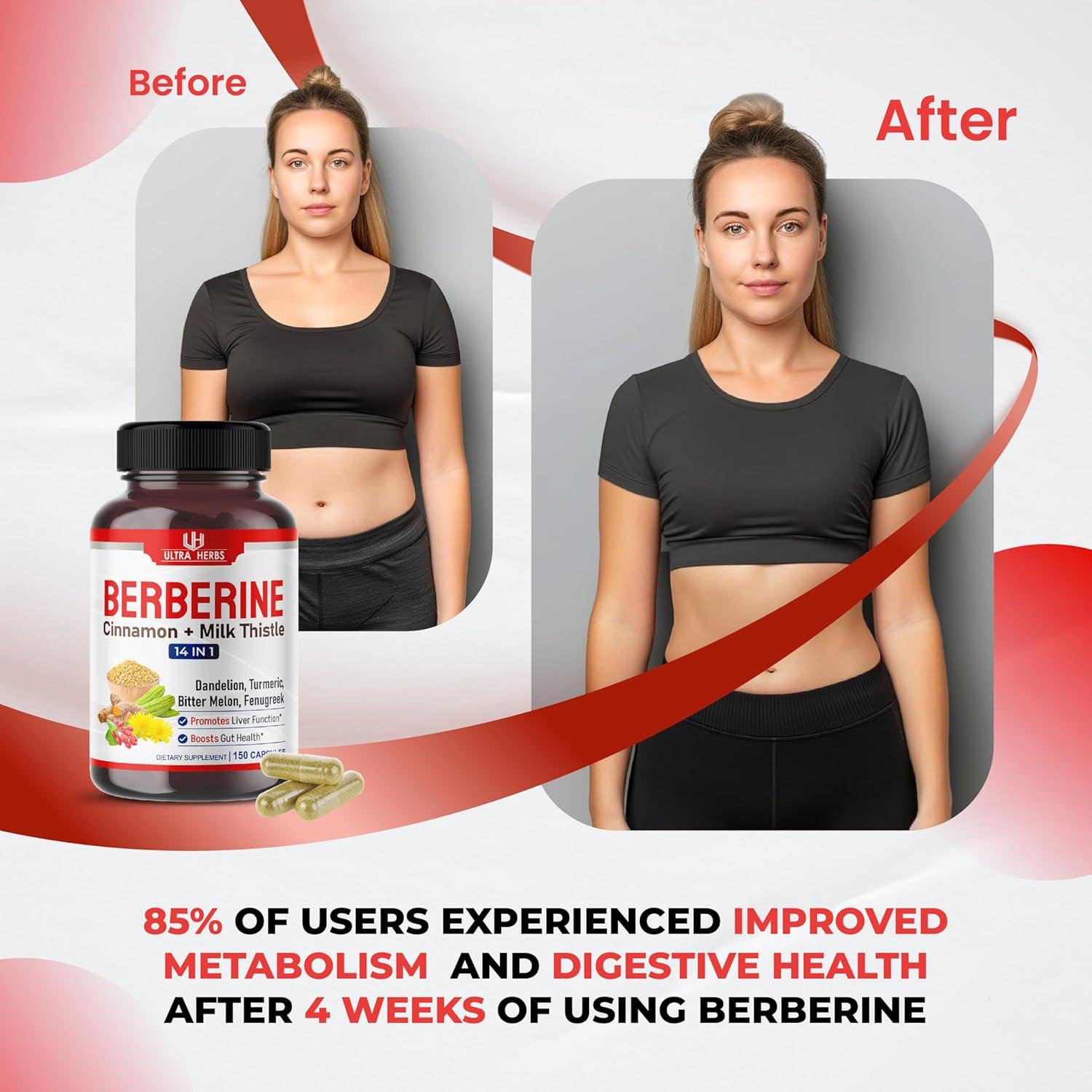 Berberina Premium Ultra Herbs 150 Cápsulas - Salud Hepática y Digestiva