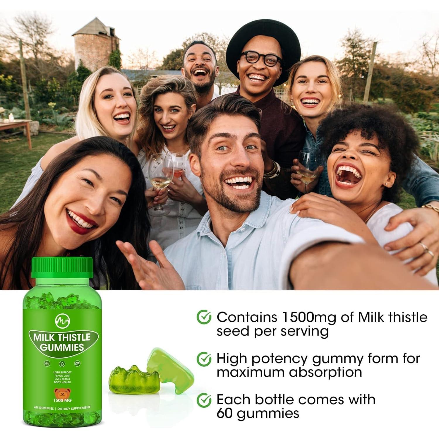 Gomitas de Cardo Mariano M inch - 60 Unidades para Limpieza Hepática