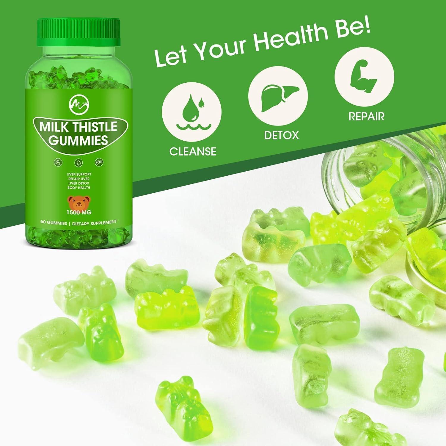 Gomitas de Cardo Mariano M inch - 60 Unidades para Limpieza Hepática