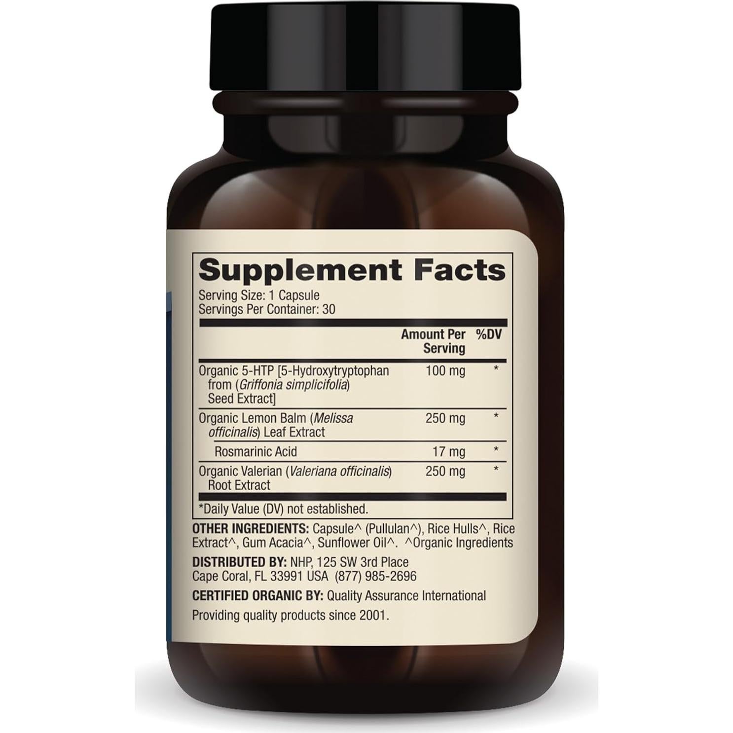 Suplemento 5-HTP Orgánico Dr. Mercola con Valeriana y Melisa 30 Cápsulas