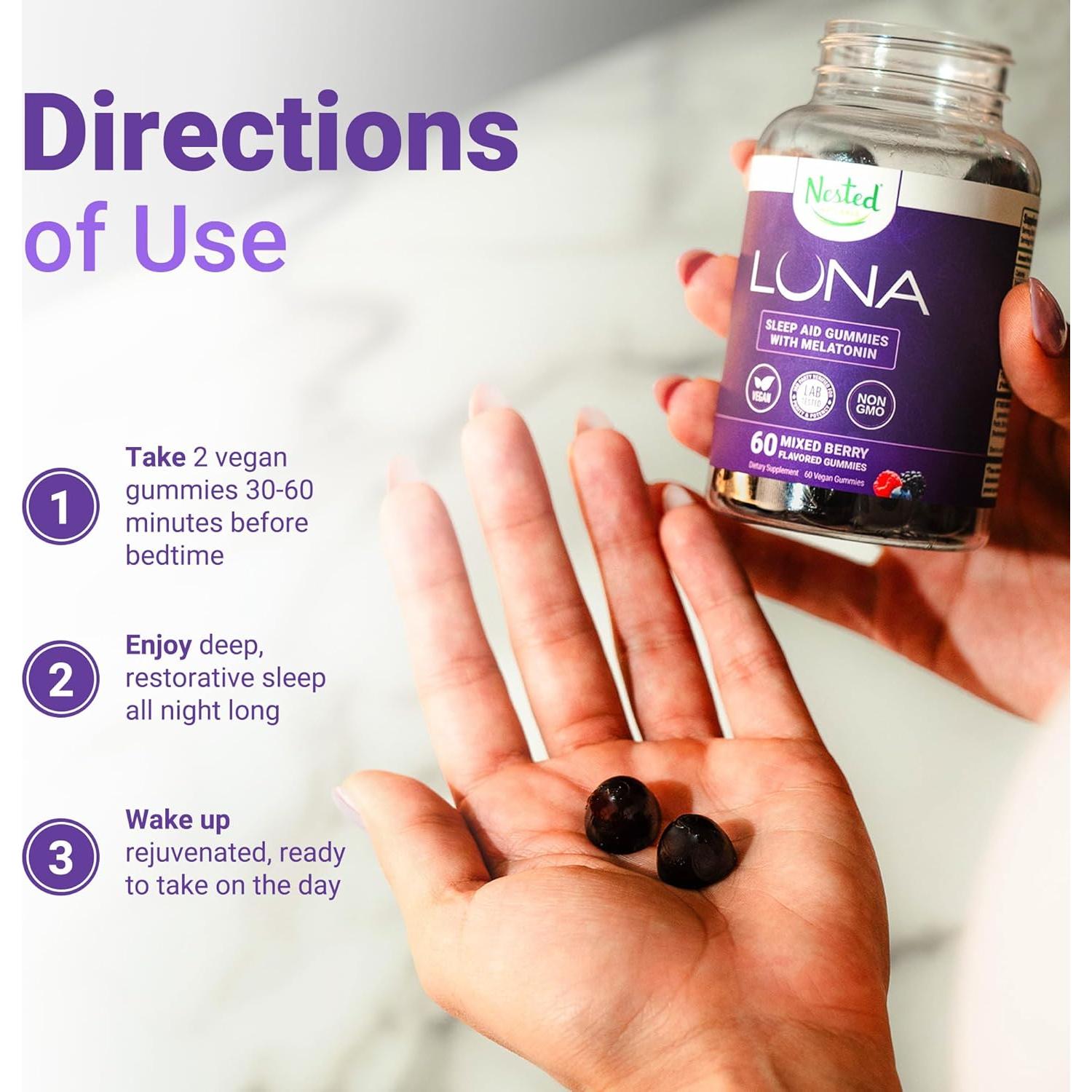 Gomitas para dormir Nested Naturals - 60 gomitas veganas