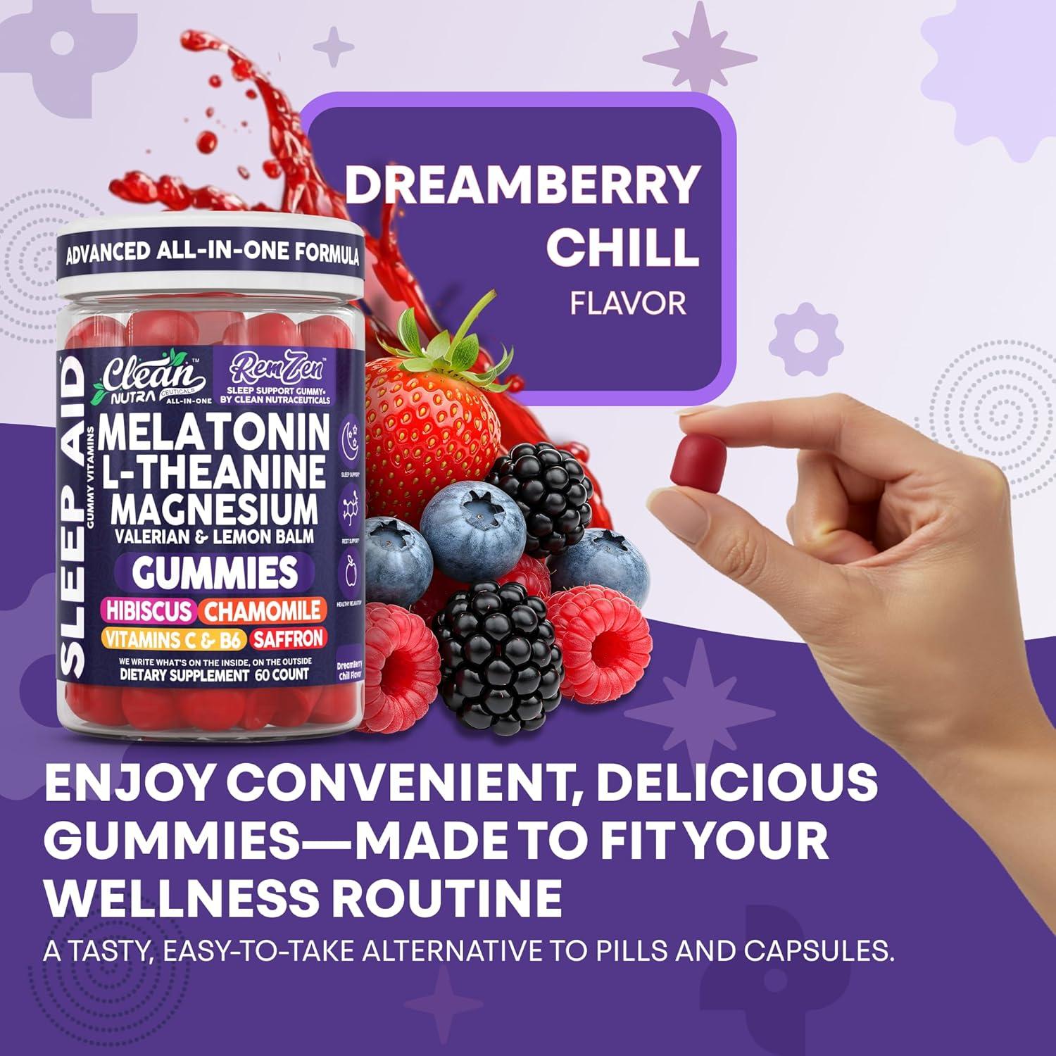 Gominolas Clean Nutra Melatonina 10mg Magnesio 60 Unidades