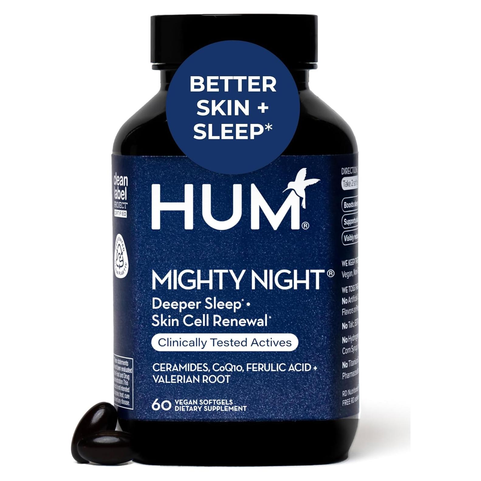 Suplemento Nocturno HUM Mighty Night 60 Gelatinas Veganas