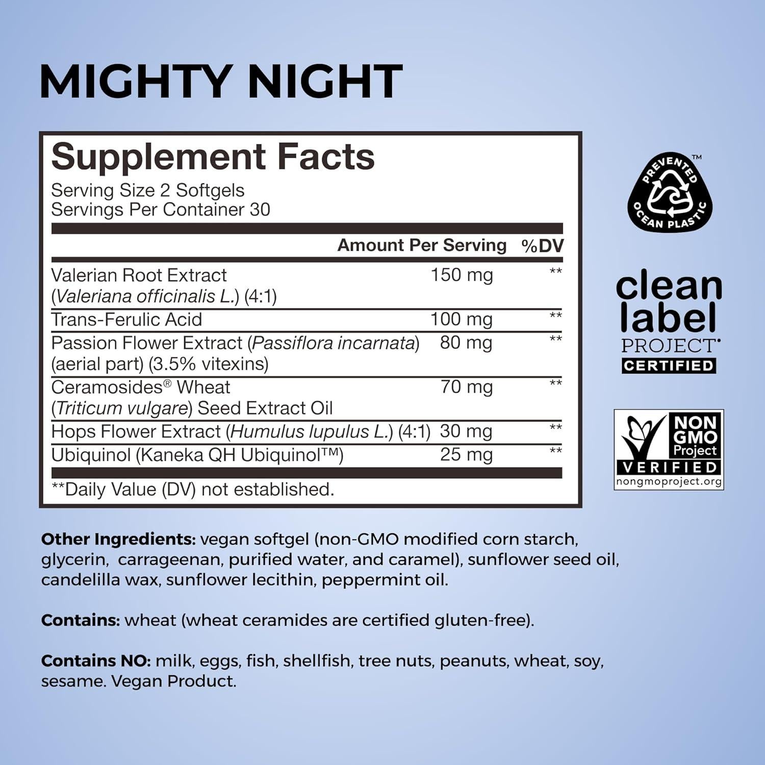 Suplemento Nocturno HUM Mighty Night 60 Gelatinas Veganas