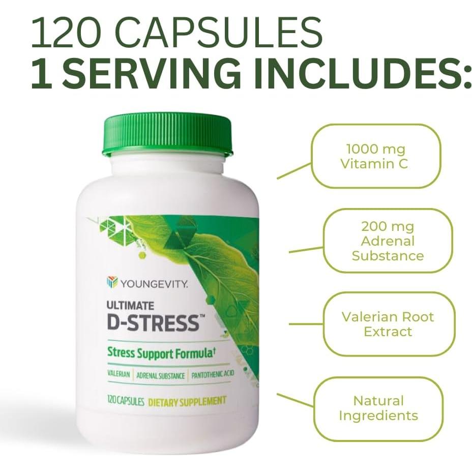 Suplemento Youngevity Ultimate D-Stress 120 Cápsulas - Alivio Estrés