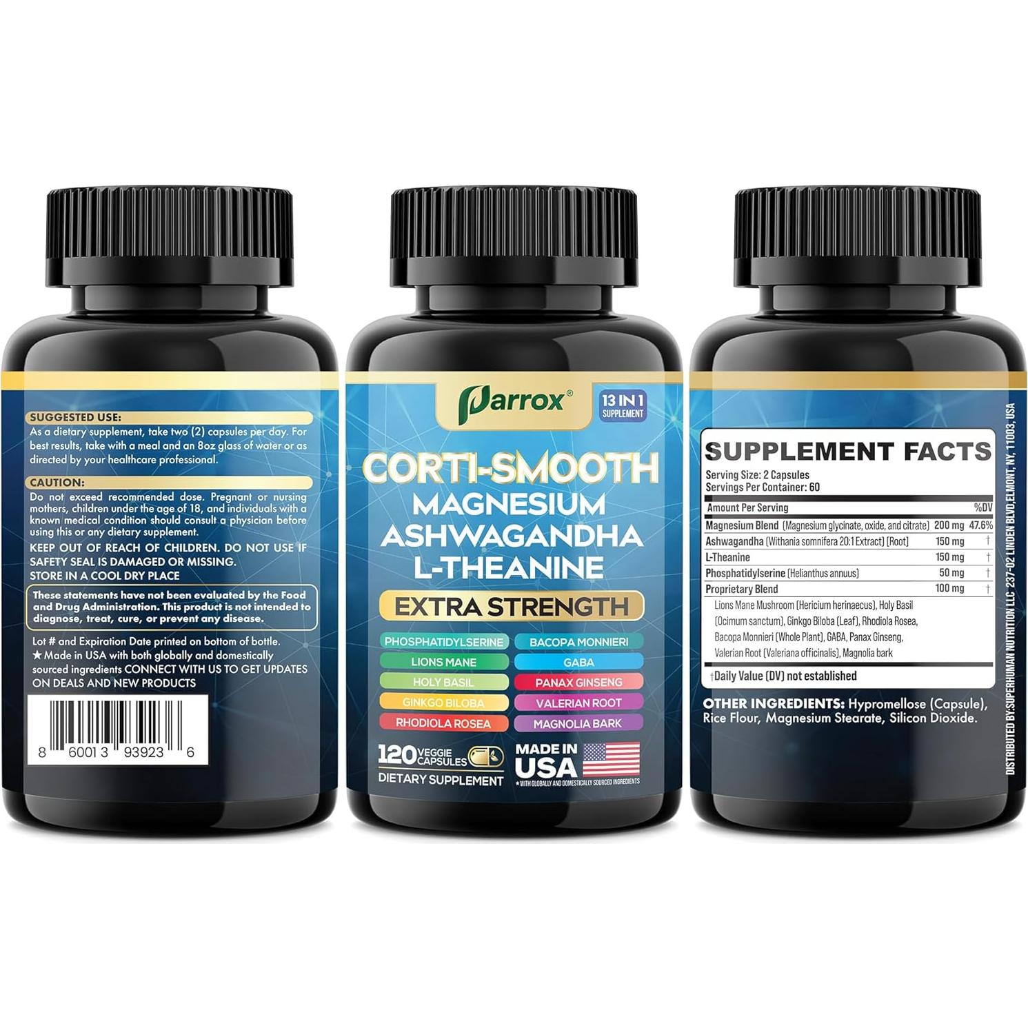 Suplemento Corti-Smooth Parrox 120 Cápsulas Bienestar Integral