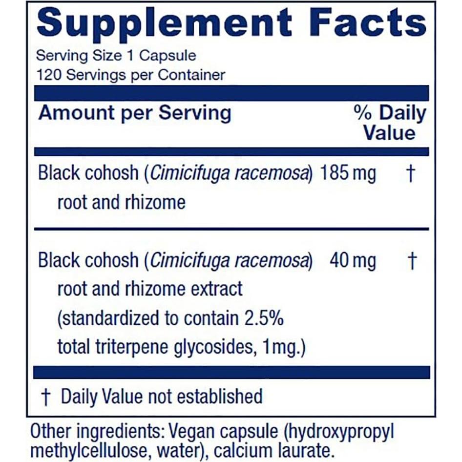 Cohosh Negro Vitanica 120 Cápsulas Veganas para Menopausia