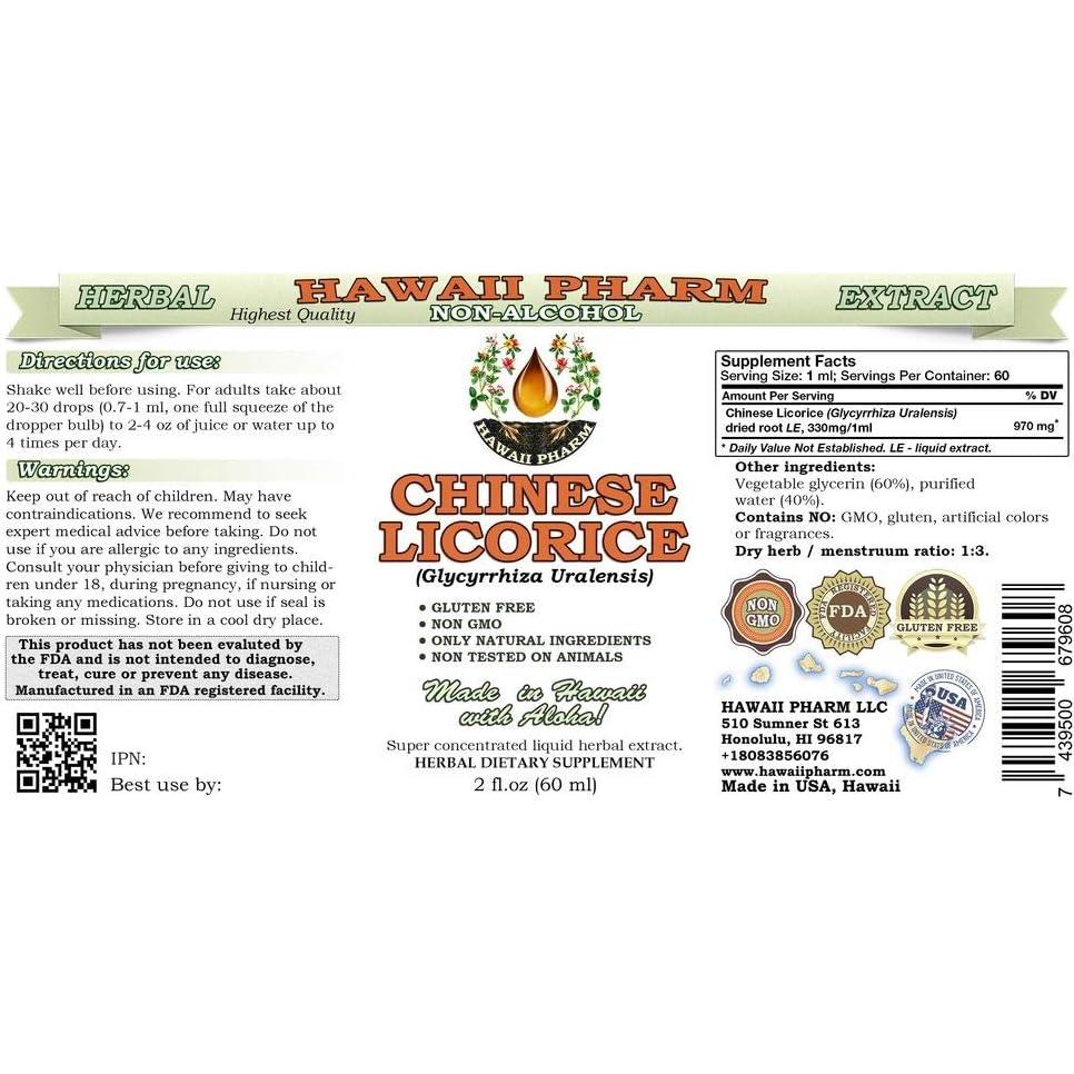 Extracto Líquido Sin Alcohol Regaliz Chino Hawaii Pharm 59 ml