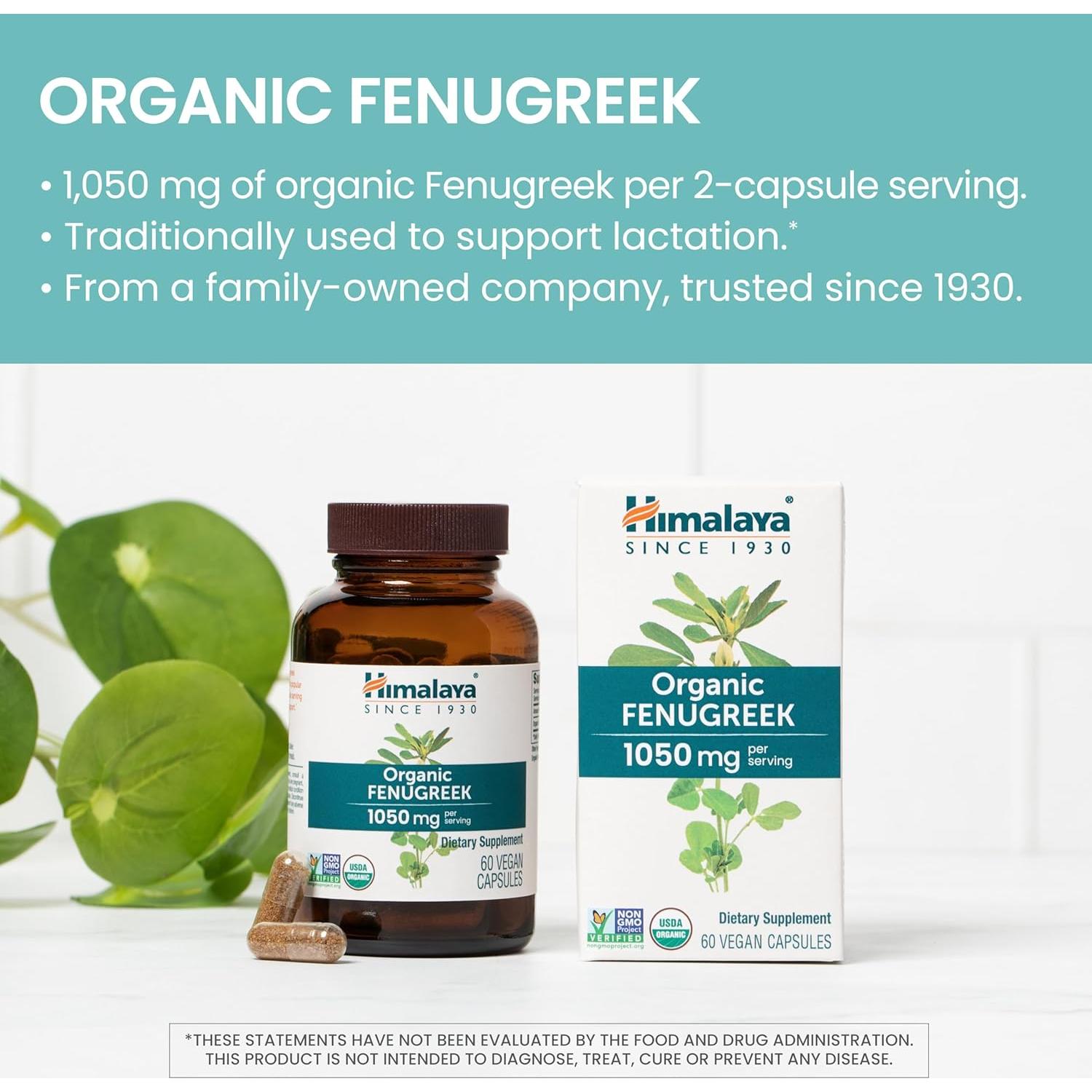 Cápsulas de Fenogreco Orgánico Himalaya 1,050 mg 60 Unidades