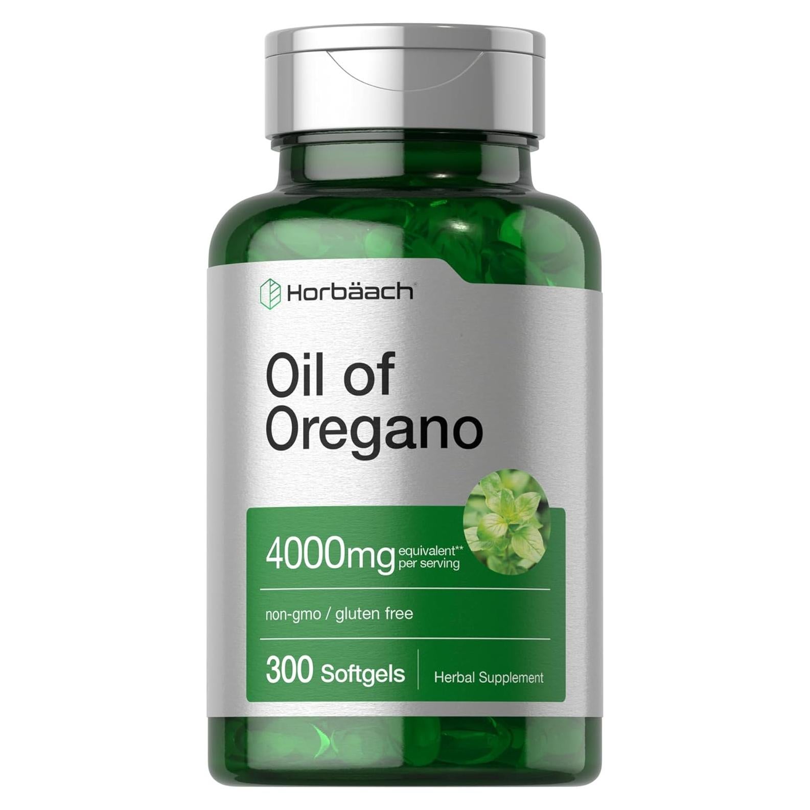 Aceite de Orégano Horbäach 4000mg | 300 Cápsulas Blandas | Suplemento Natural