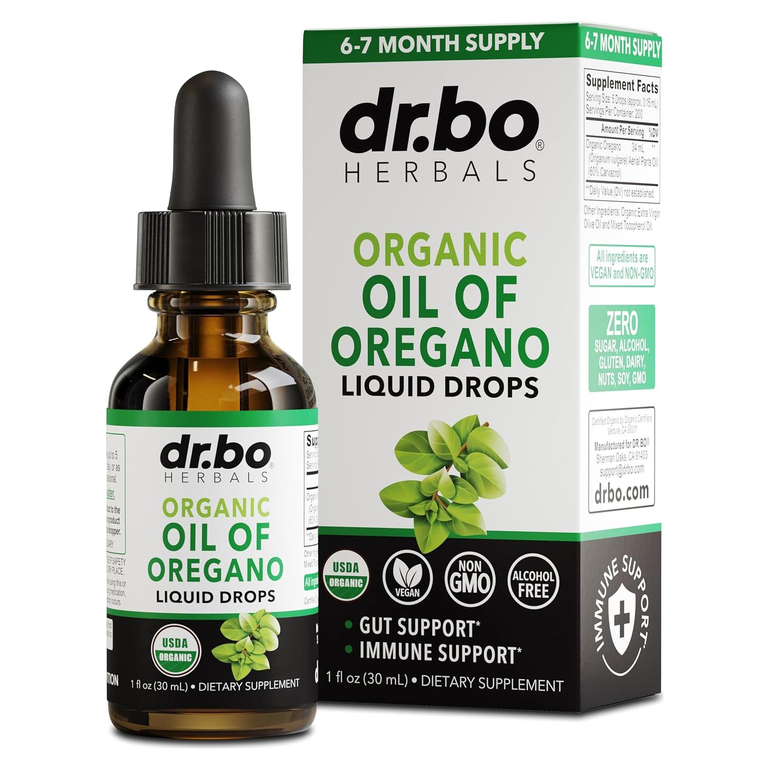 Gotas de Aceite de Orégano Orgánico DR. BO 29.57 ml - Salud Digestiva