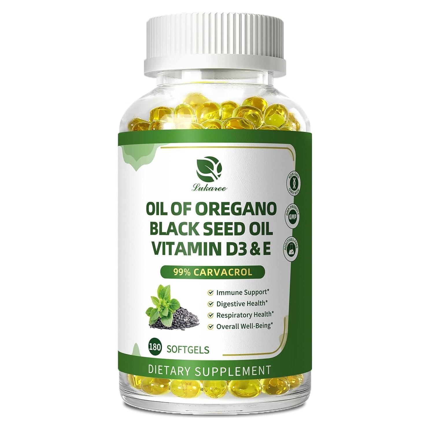 Cápsulas de Aceite de Orégano Orgánico Lukaree 180 Unidades