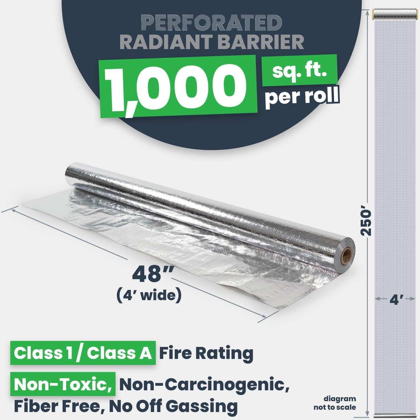 Barrera Radiante Perforada EcoFoil 1.22 m x 76.2 m Aislamiento