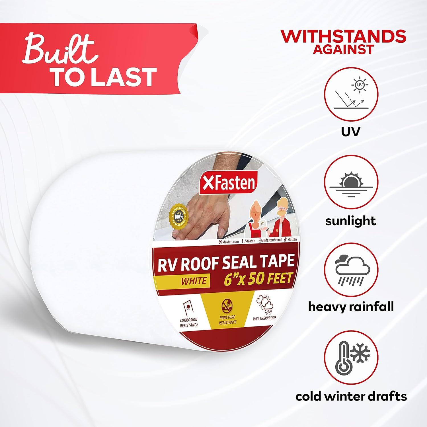 Cinta de Reparación Impermeable XFasten 15.24cm x 15.24m para Techo de RV