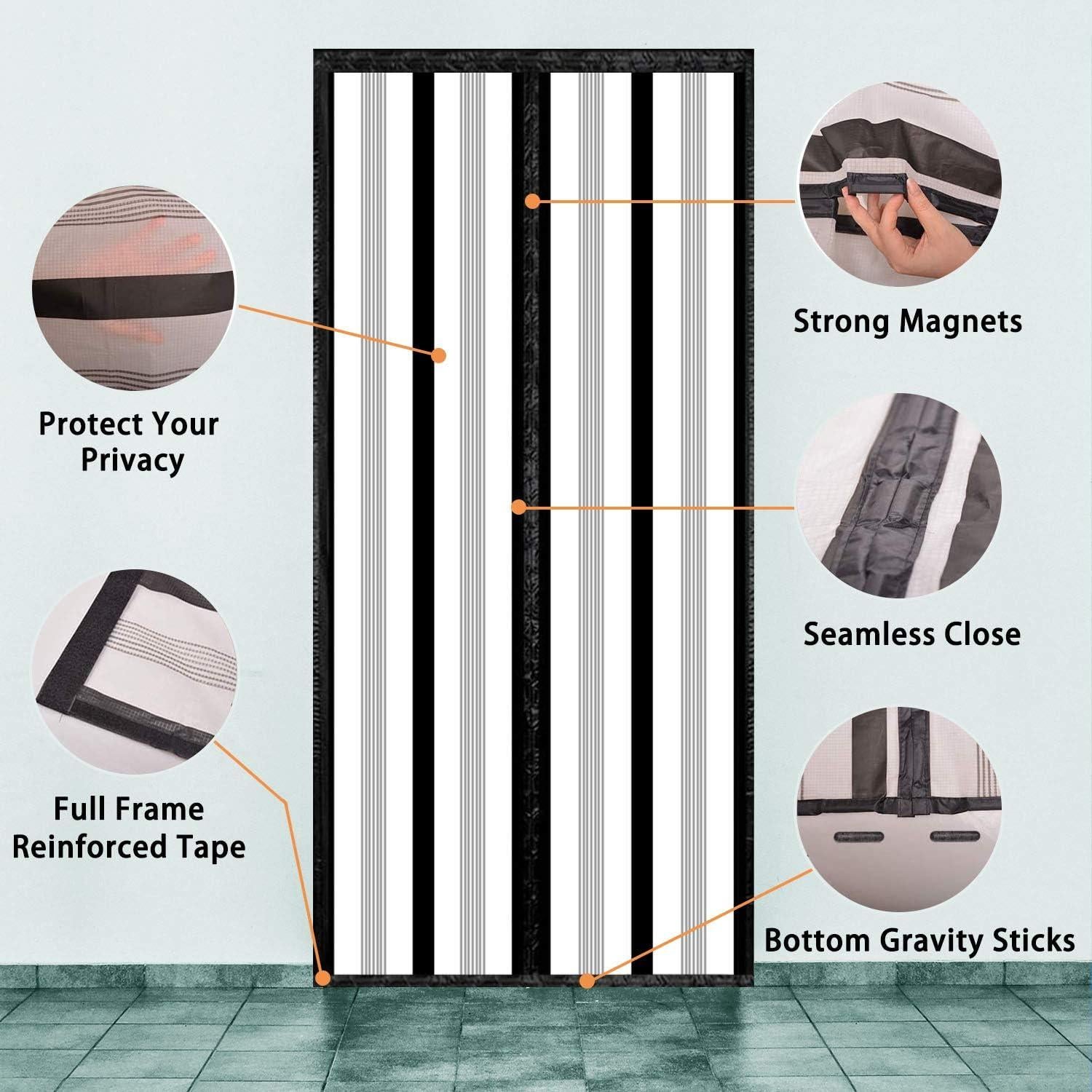 Cortina de Puerta Aislante Magnética SANJIANKER 90x204 cm