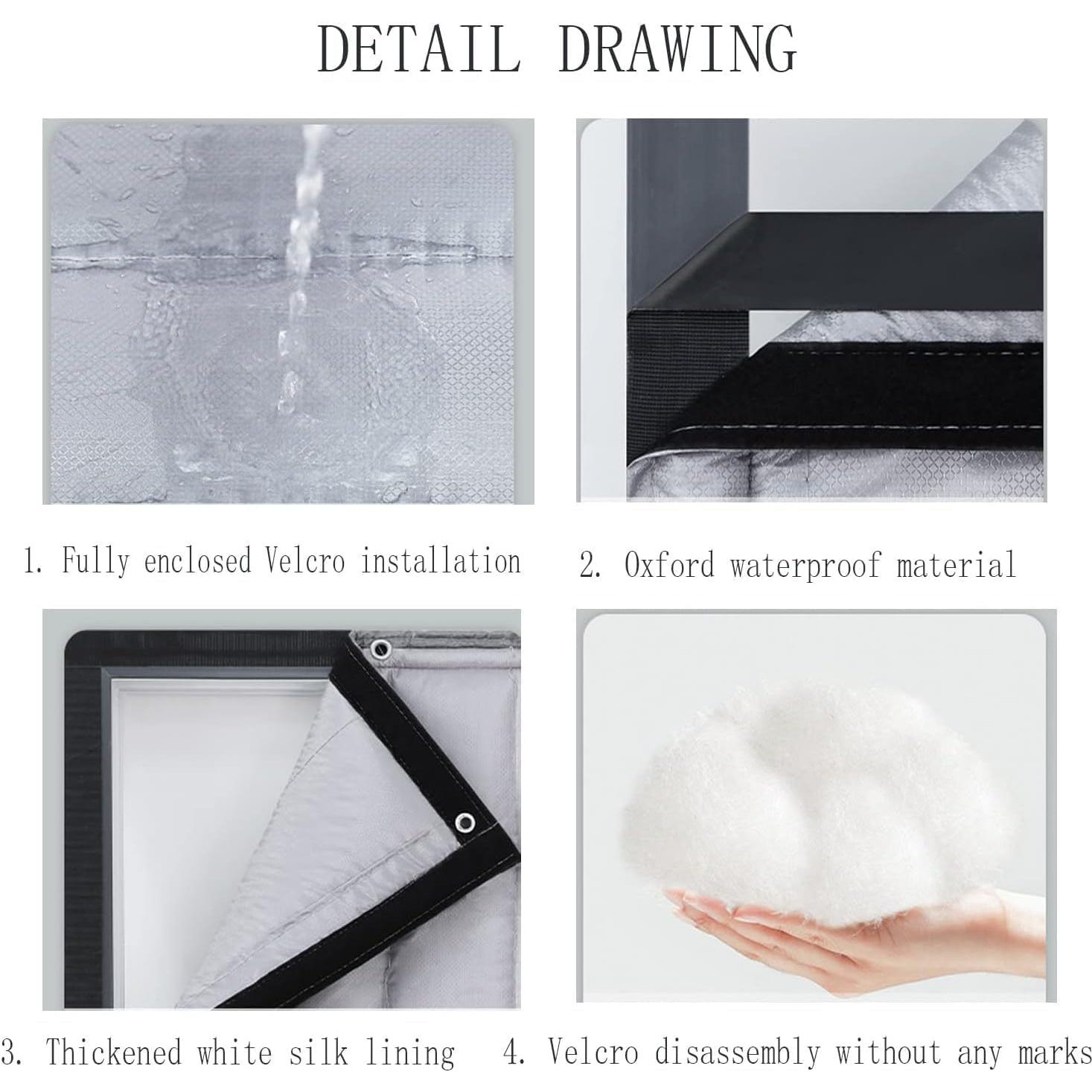 Cortina de Puerta Aislante Térmica Buokaiw 80x210 cm Gris