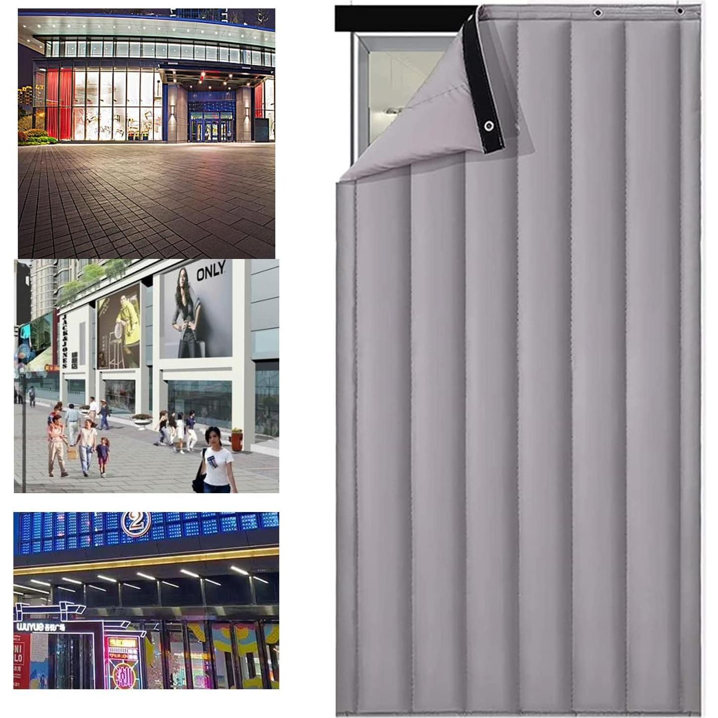 Cortina de Puerta Aislante Térmica Buokaiw 80x210 cm Gris