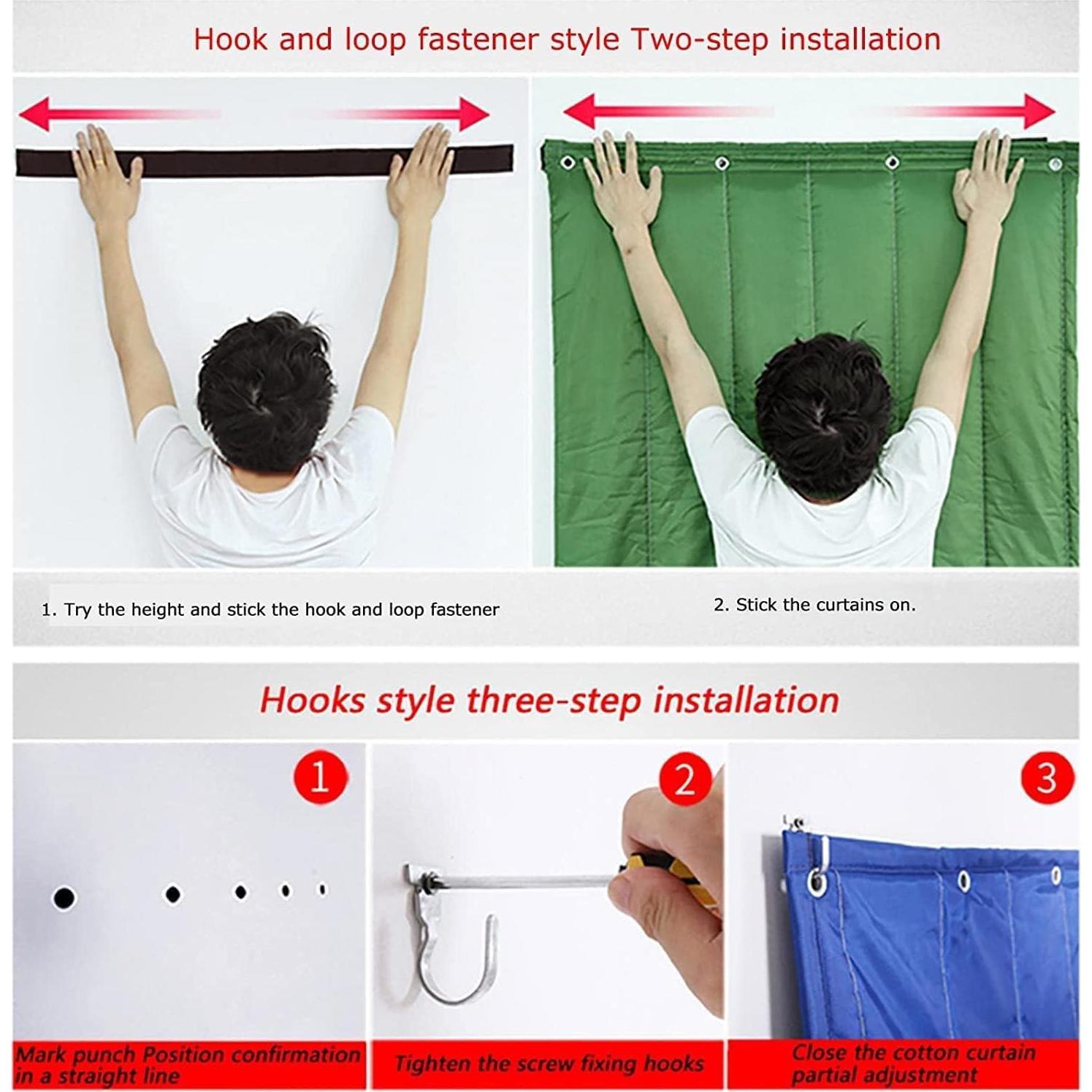 Cortina de Puerta Aislante Térmica Buokaiw 80x210 cm Gris