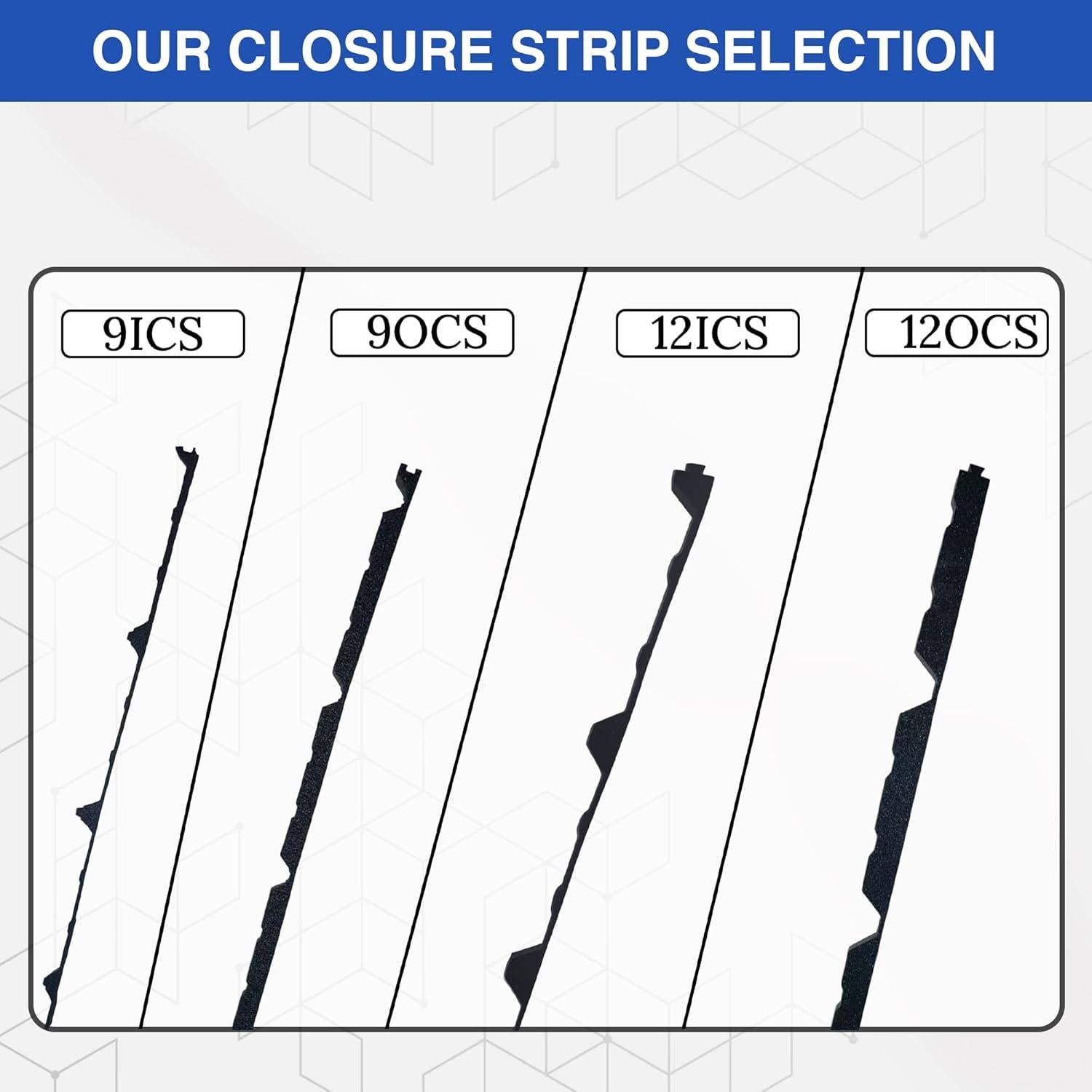 Tiras de Cierre de Espuma Duco R Panel 0.91m Aislamiento Negro