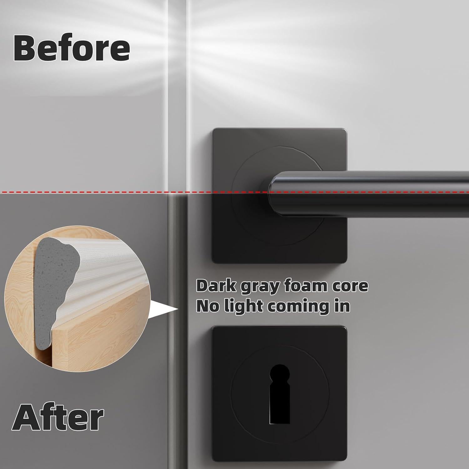 Sellador de Clima Conwang 2 Pcs 497 cm Negro Aislamiento