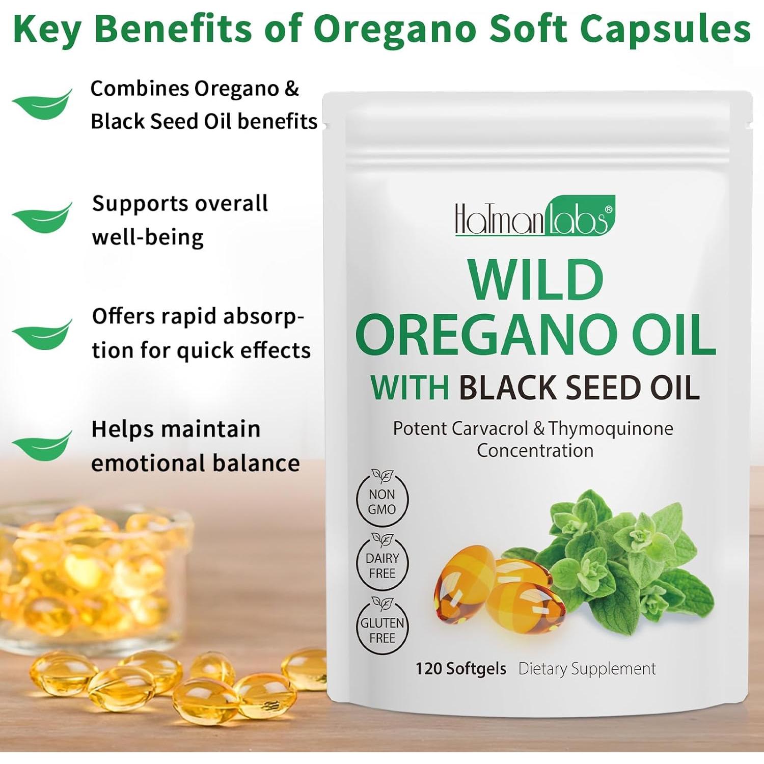 Cápsulas de Aceite de Orégano Orgánico Tooffi 6000mg 120 Unidades