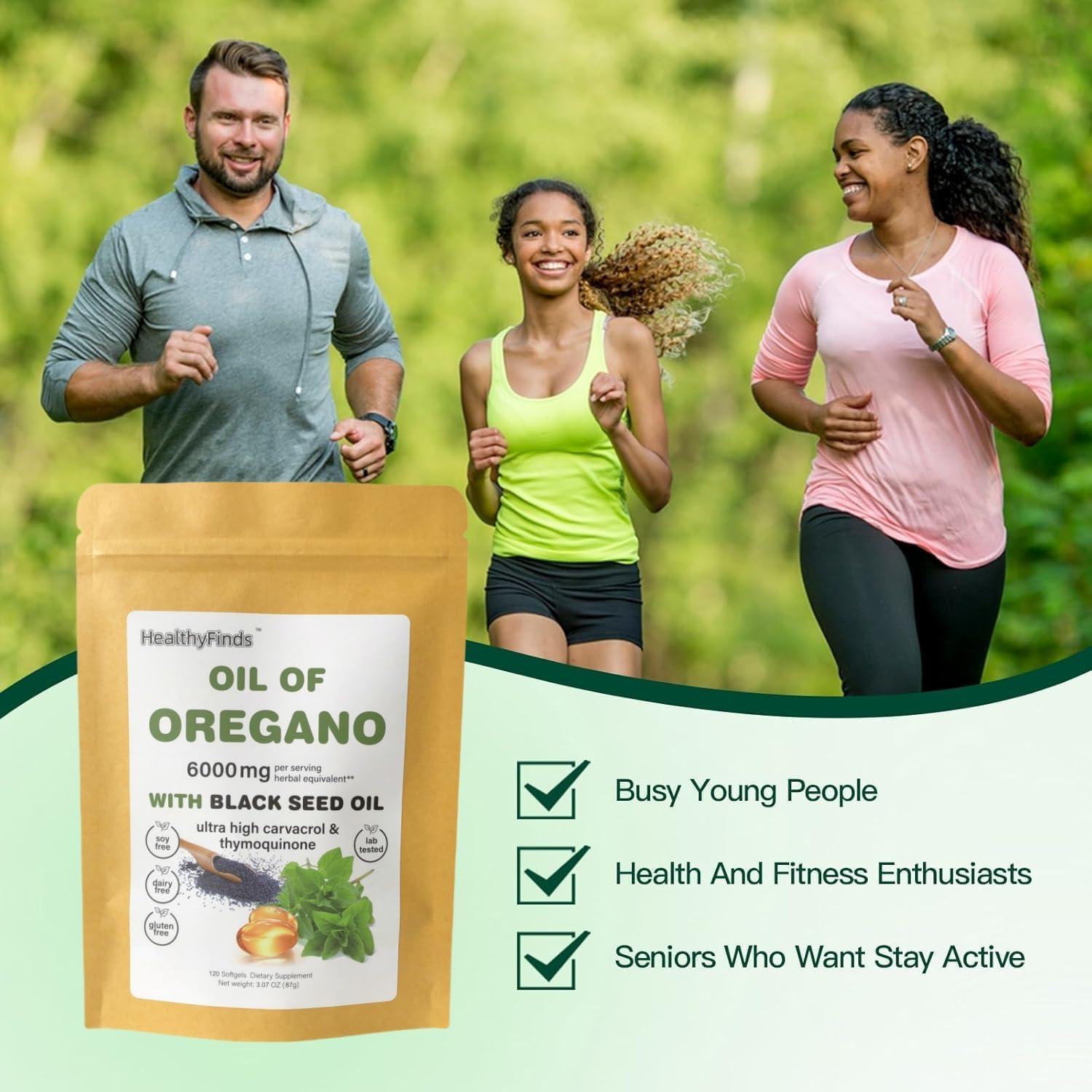 Suplemento Aceite de Orégano Orgánico HealthyFinds 6000mg 120 Softgels