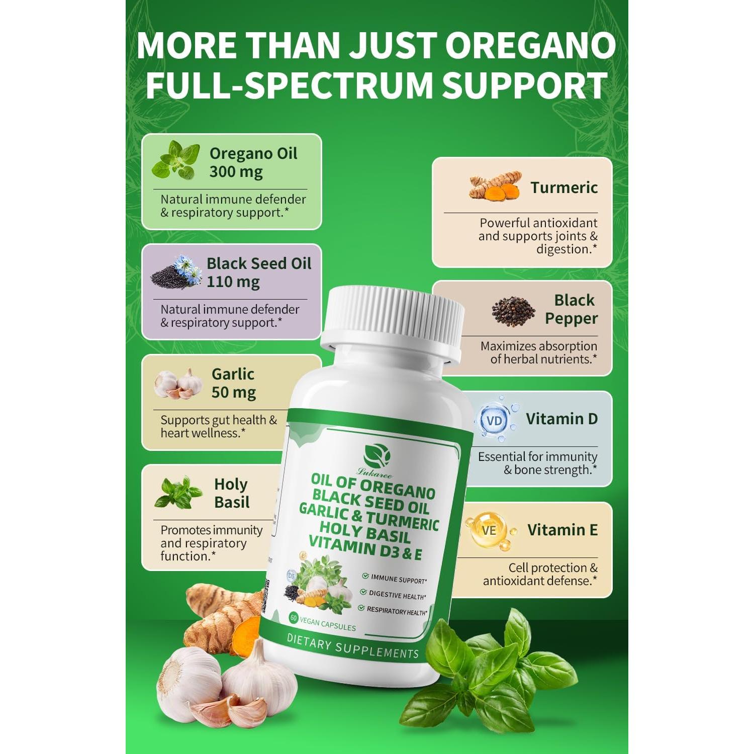 Cápsulas de Aceite de Orégano Orgánico Lukaree 60 Unidades