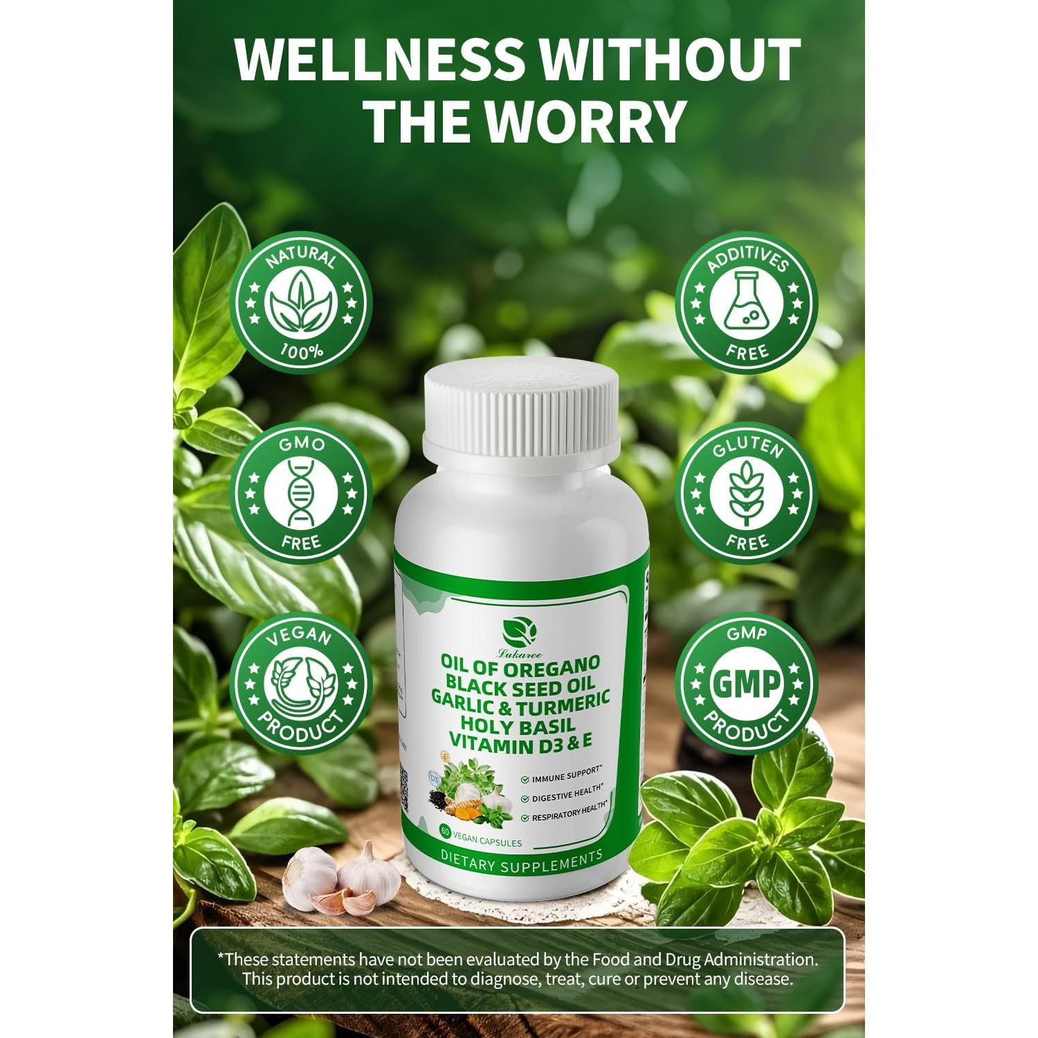 Cápsulas de Aceite de Orégano Orgánico Lukaree 60 Unidades