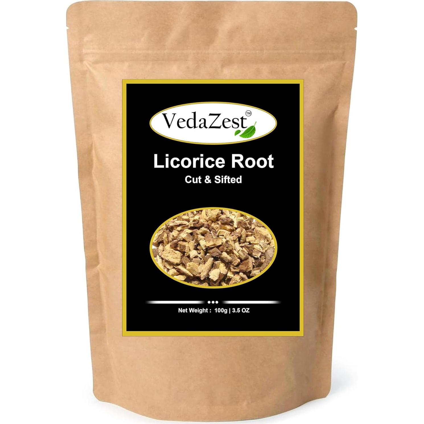 Raíz de Regaliz Natural VedaZest 100g - Té Orgánico para Salud