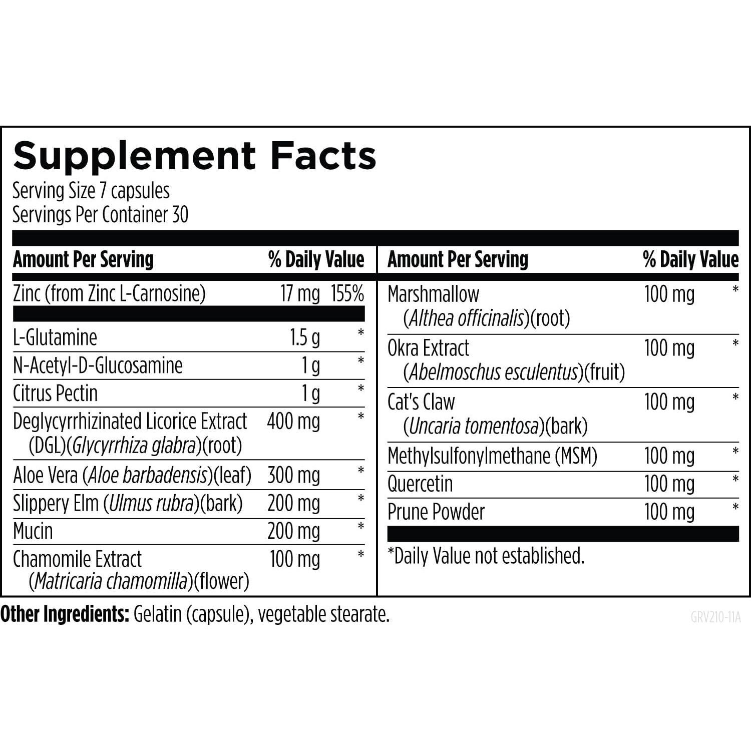 Suplemento Digestivo GI Revive - 210 Cápsulas - Diseños para la Salud
