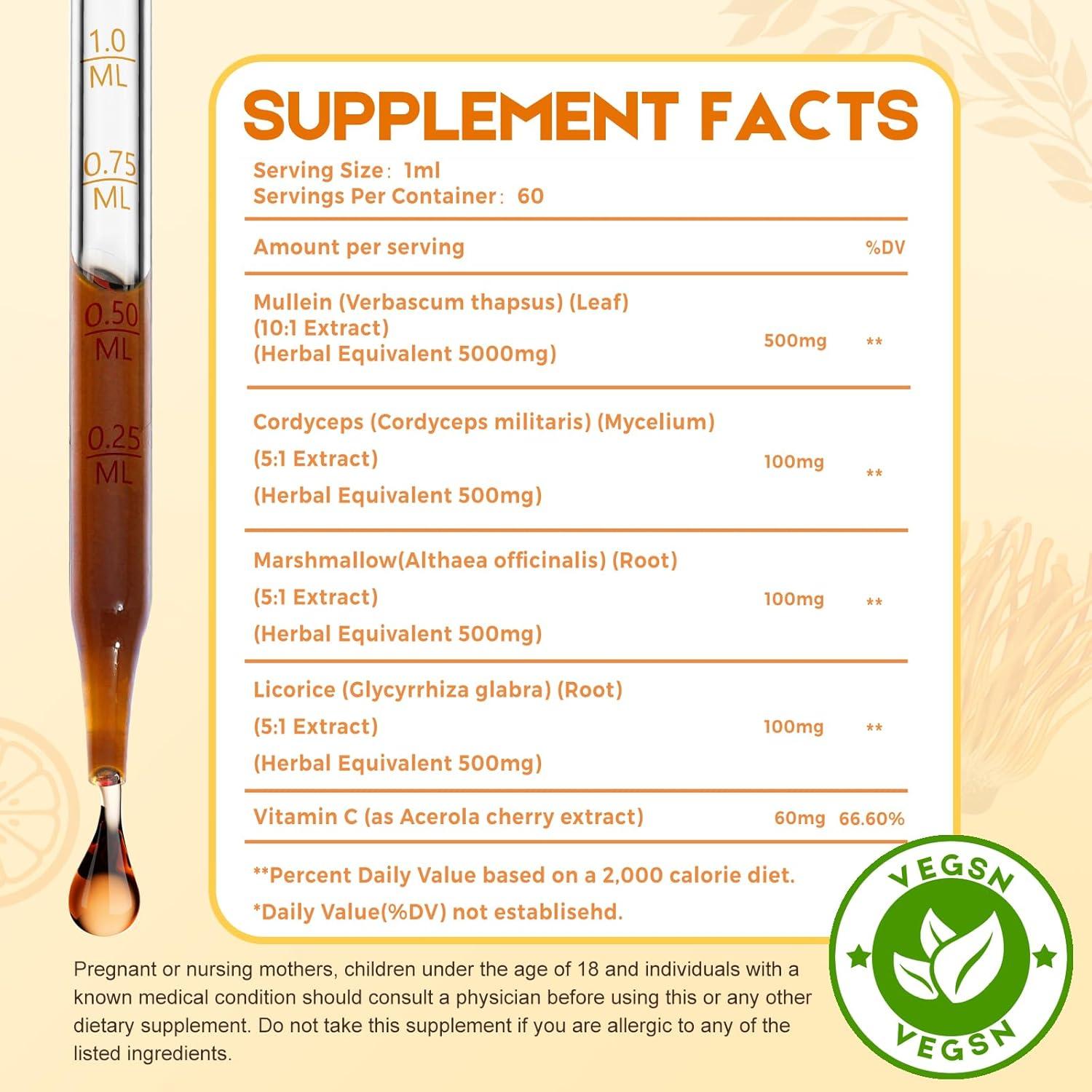 Gotas de Mullein MaxuraFit 59 ml - Suplemento Respiratorio Vegano