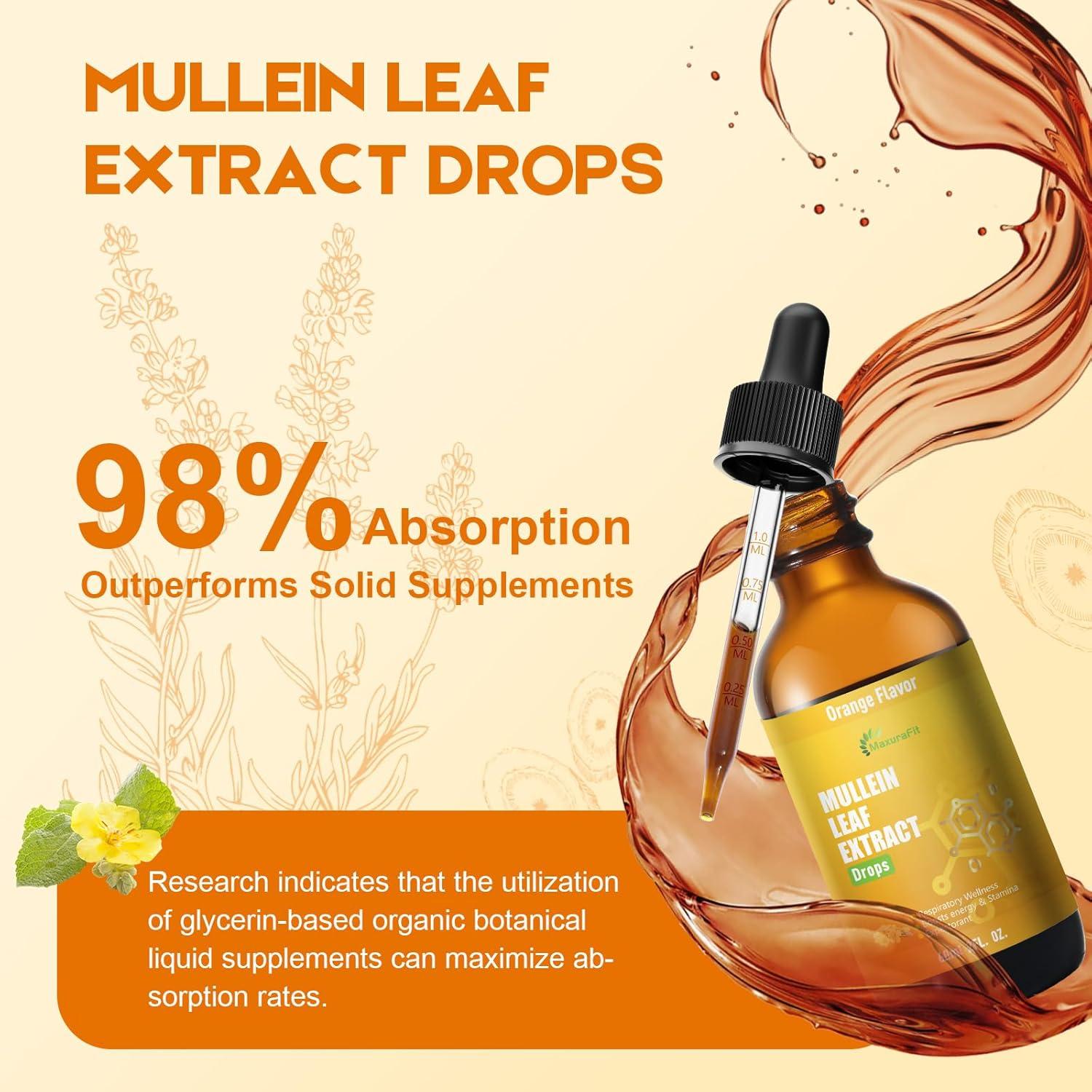 Gotas de Mullein MaxuraFit 59 ml - Suplemento Respiratorio Vegano