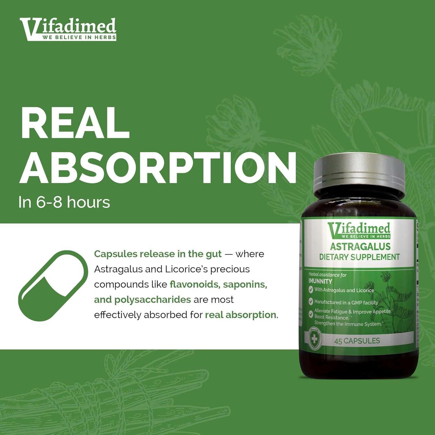 Extracto de Raíz de Astrágalo Vifadimed - 90 Cápsulas Inmunidad