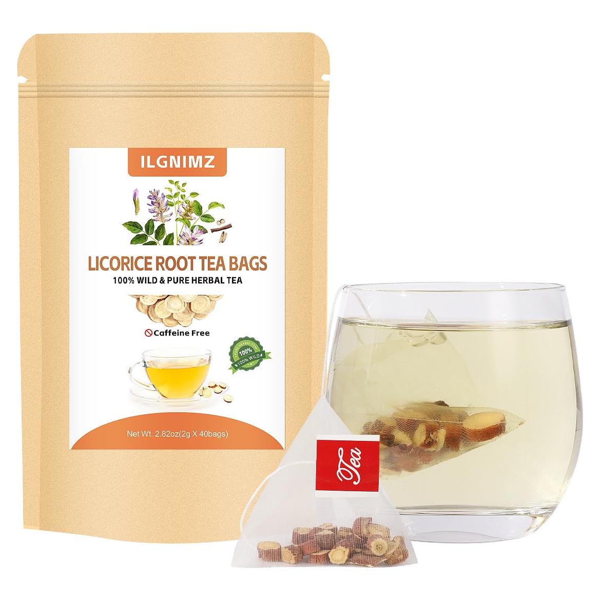 Té de raíz de regaliz ILGNIMZ 40 bolsas sin cafeína
