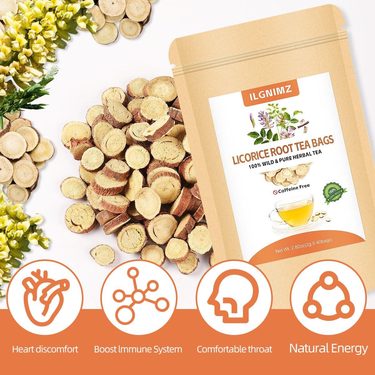 Té de raíz de regaliz ILGNIMZ 40 bolsas sin cafeína