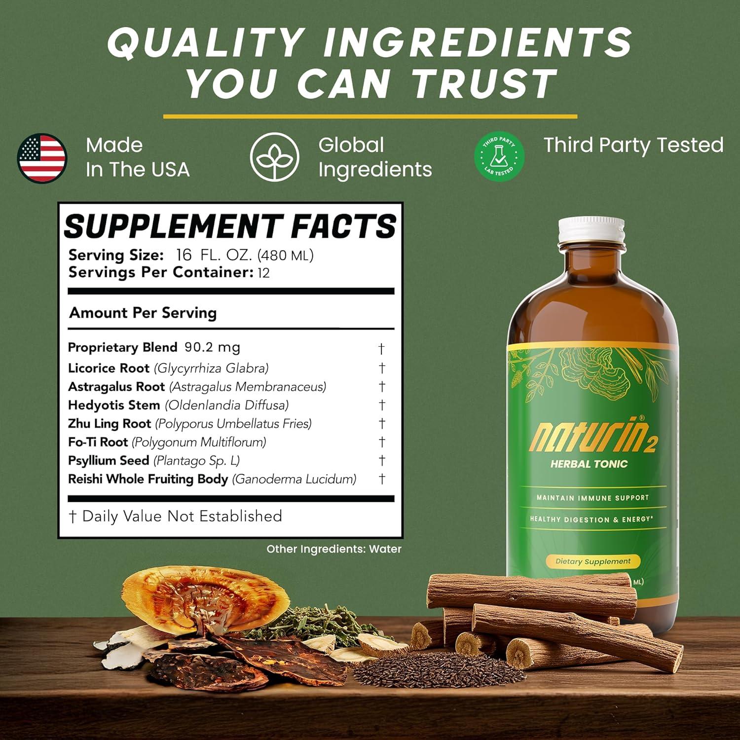 Bebida Tónica Herbal Greenland 473 ml - Apoyo Inmunológico