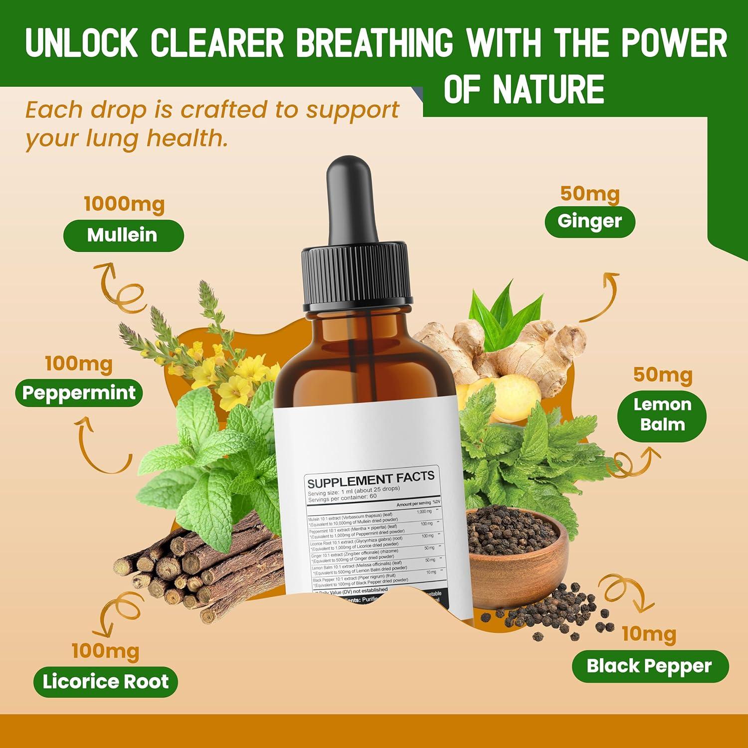 Suplemento Líquido HarmoVira Mullein 60ml - Soporte Respiratorio