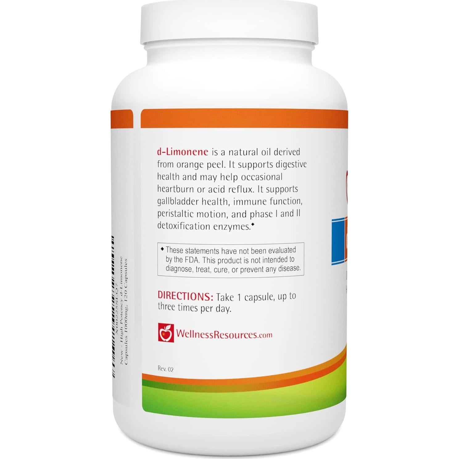 Cápsulas de d-Limoneno 1000mg Wellness Resources 120 unidades - Digestión