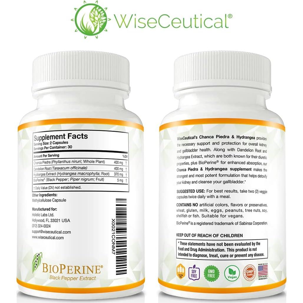 Suplemento Vegano Intestino y Riñones Wiseceutical 120 Cápsulas