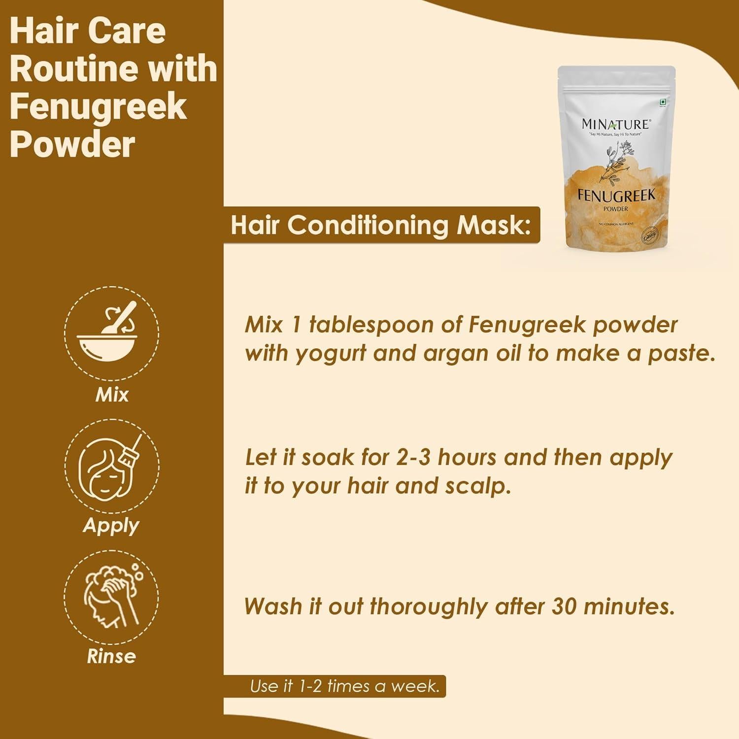 Polvo de Fenogreco Mi Nature 100% Natural 100g - Methi Puro