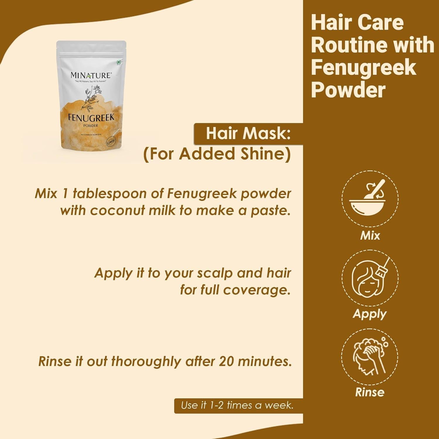 Polvo de Fenogreco Mi Nature 100% Natural 100g - Methi Puro