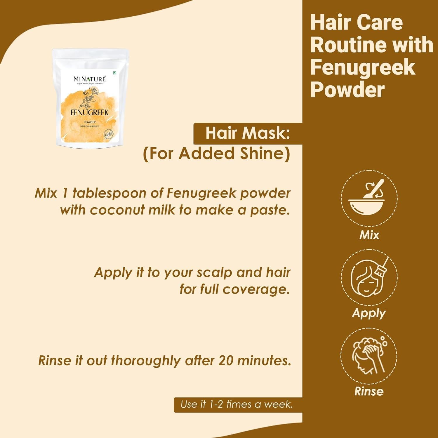 Polvo de Fenogreco Mi Nature 454g - 100% Natural y Vegano