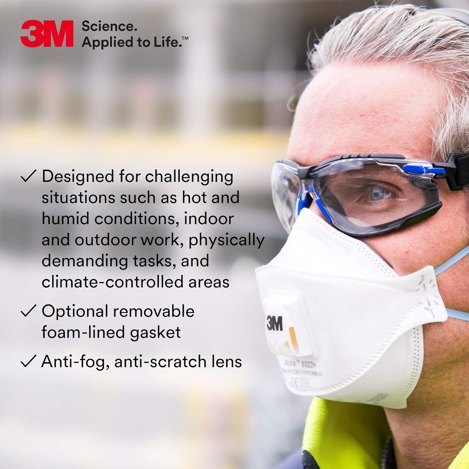 Gafas de Seguridad 3M Solus 1000 Lente Clara Anti-Niebla