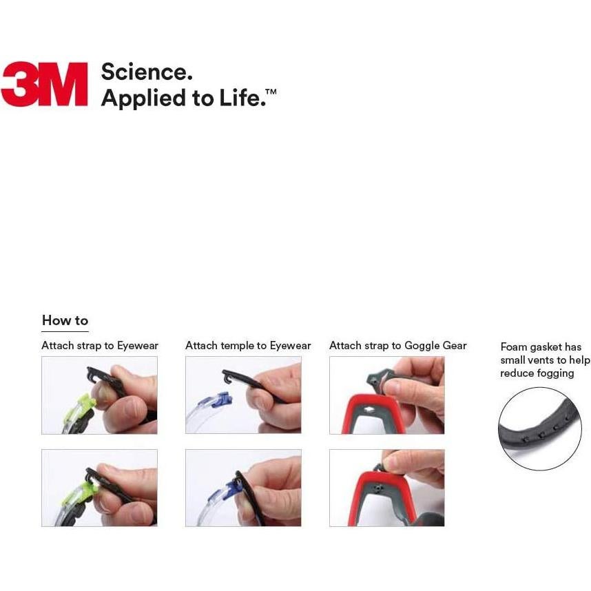 Gafas de Seguridad 3M Solus 1000 Lente Clara Anti-Niebla