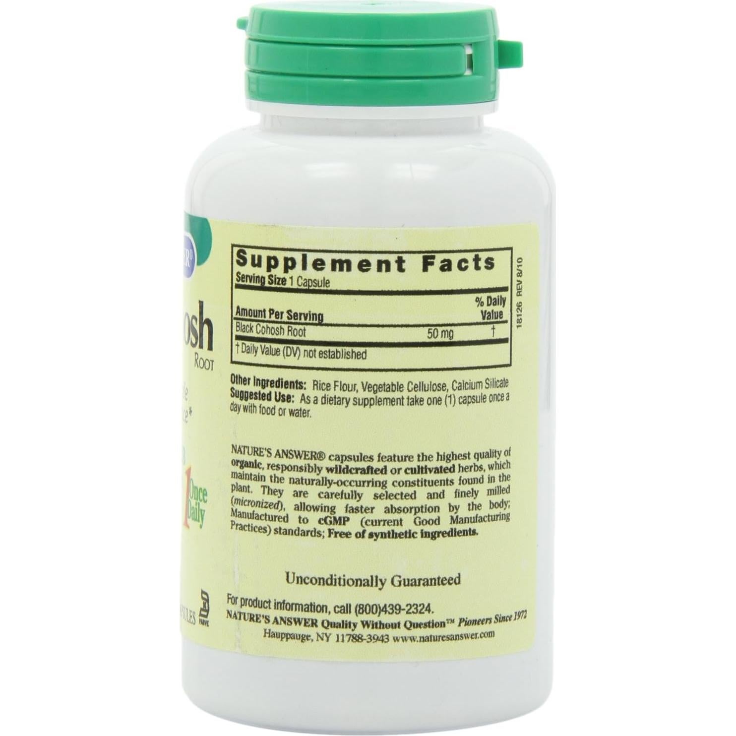 Raíz de Cohosh Negro Nature's Answer 90 Cápsulas 50 mg