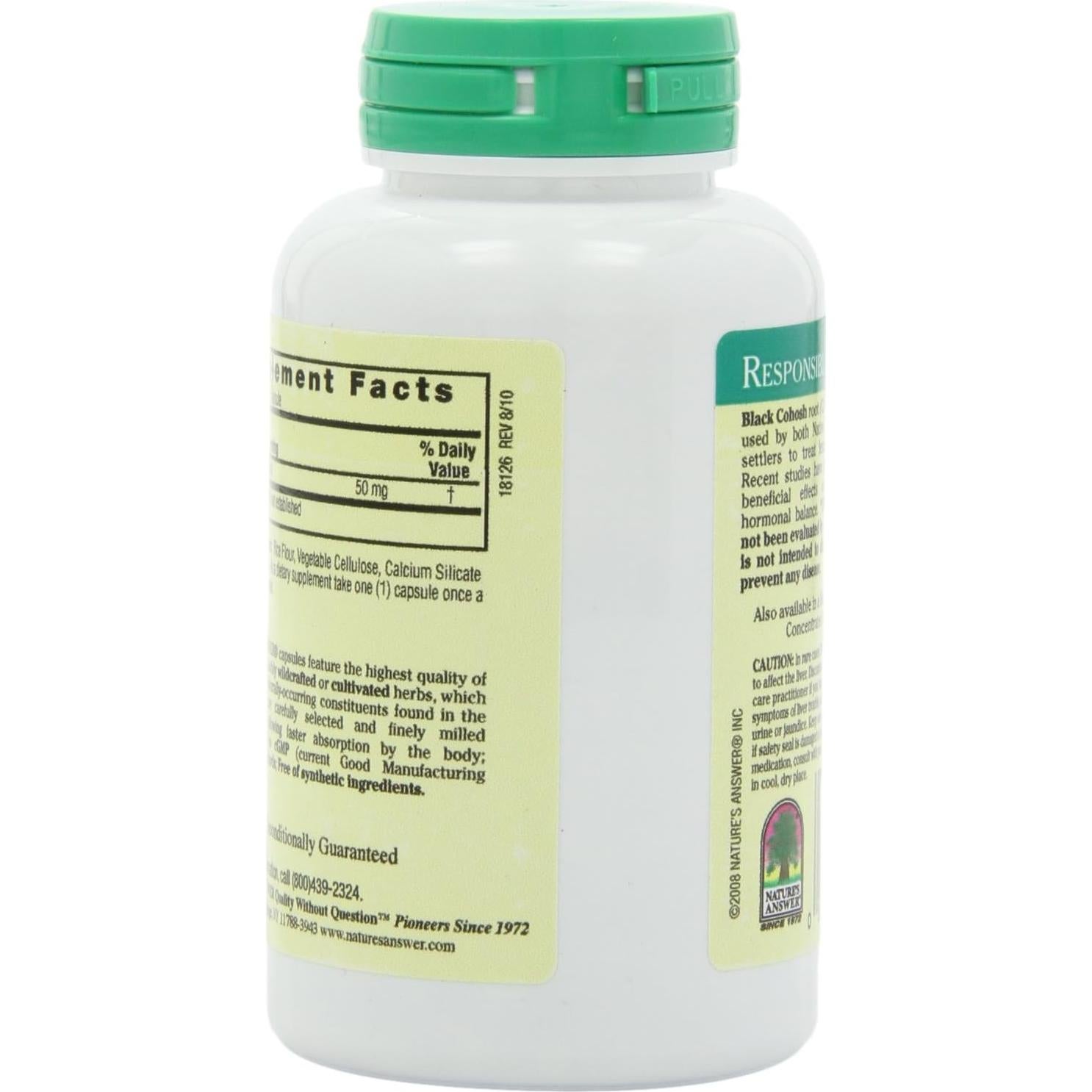 Raíz de Cohosh Negro Nature's Answer 90 Cápsulas 50 mg