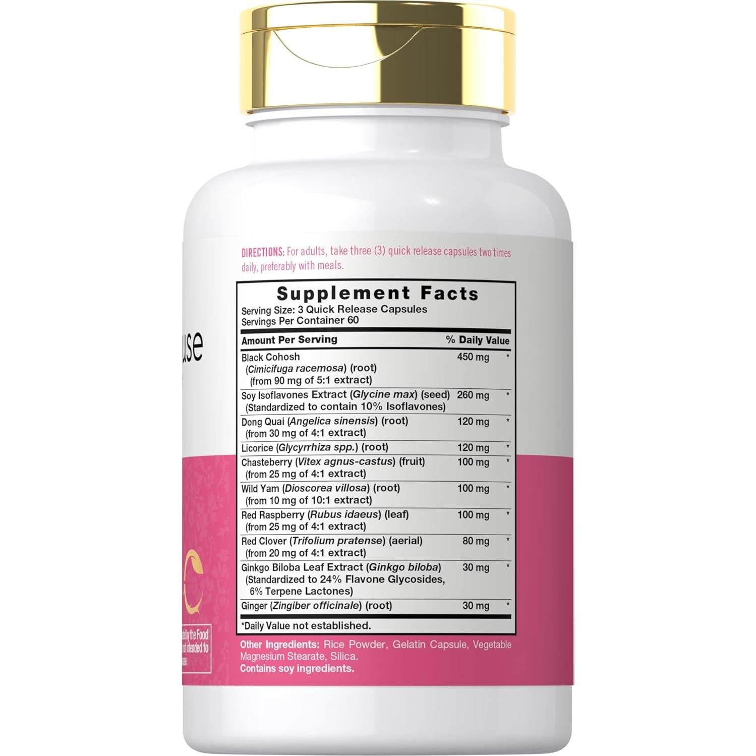 Suplemento Menopausia Carlyle 180 Cápsulas Herbal Sin OGM