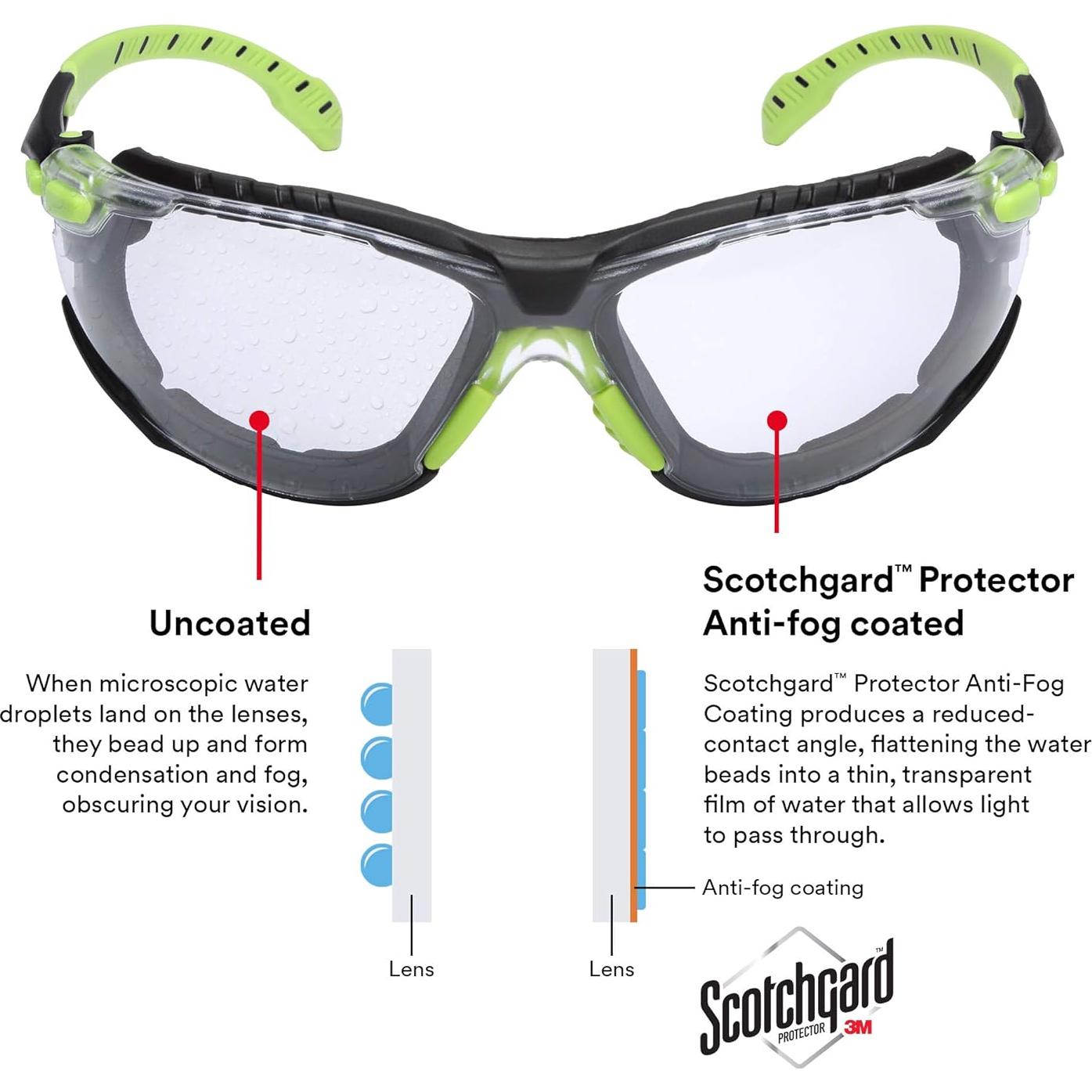 Gafas de Seguridad 3M Solus 1000 Lente Clara Marco Verde/Negro