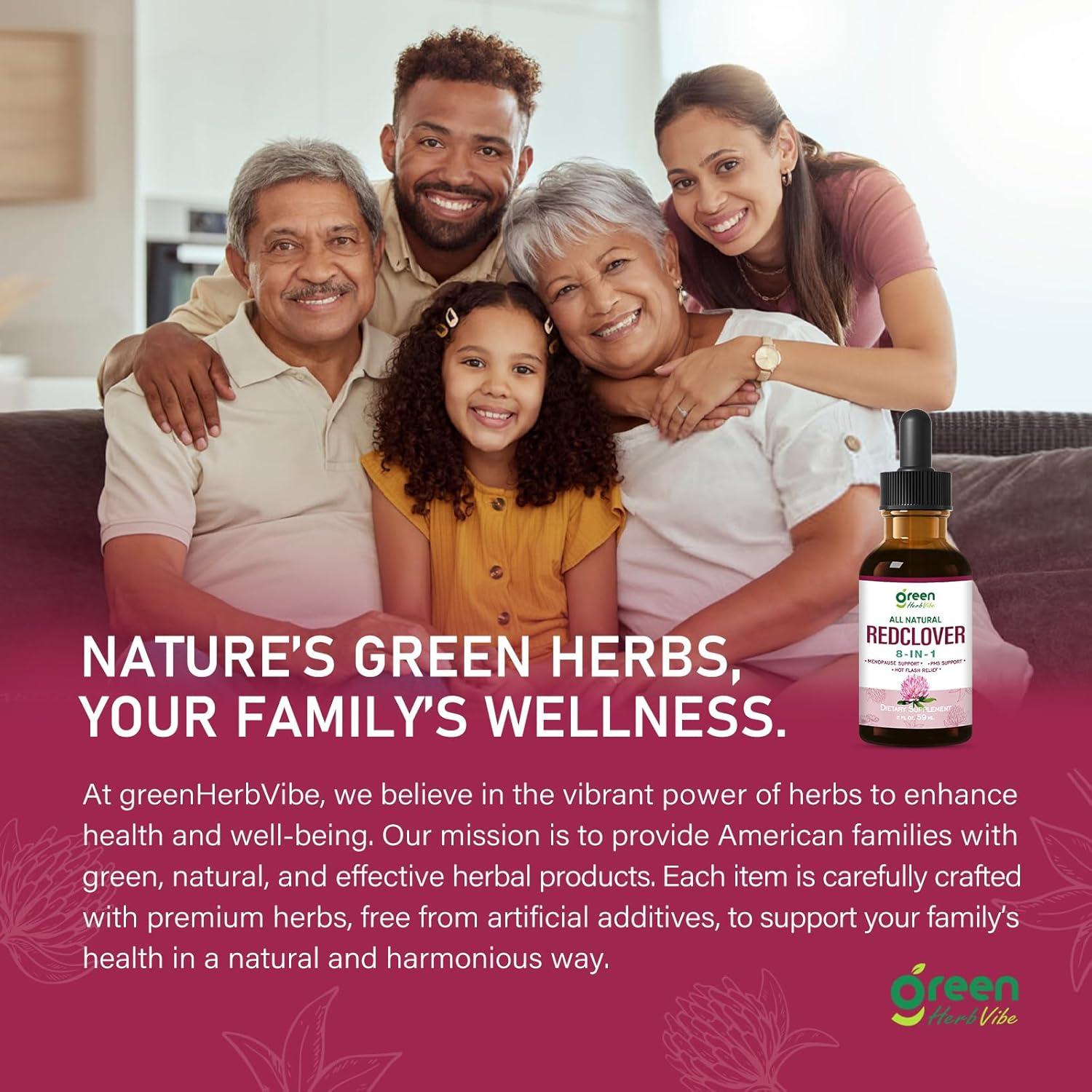 Extracto de Trébol Rojo GreenHerbVibe 59.15 ml - Suplemento Menopausia